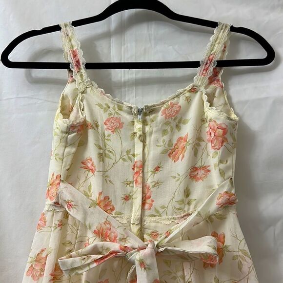 Vintage Gunne Sax Rose bush lace up dress size 5 - Picture 8 of 16